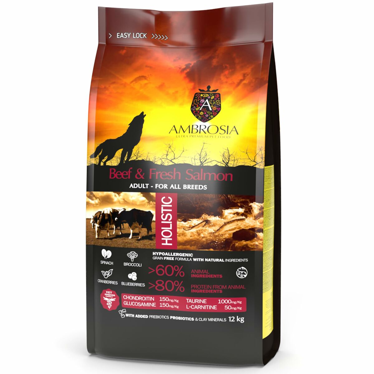 Pienso Ambrosia Wołowina i Świeży Łosoś Adulto Buey Salmón 12,7 KG 12 kg