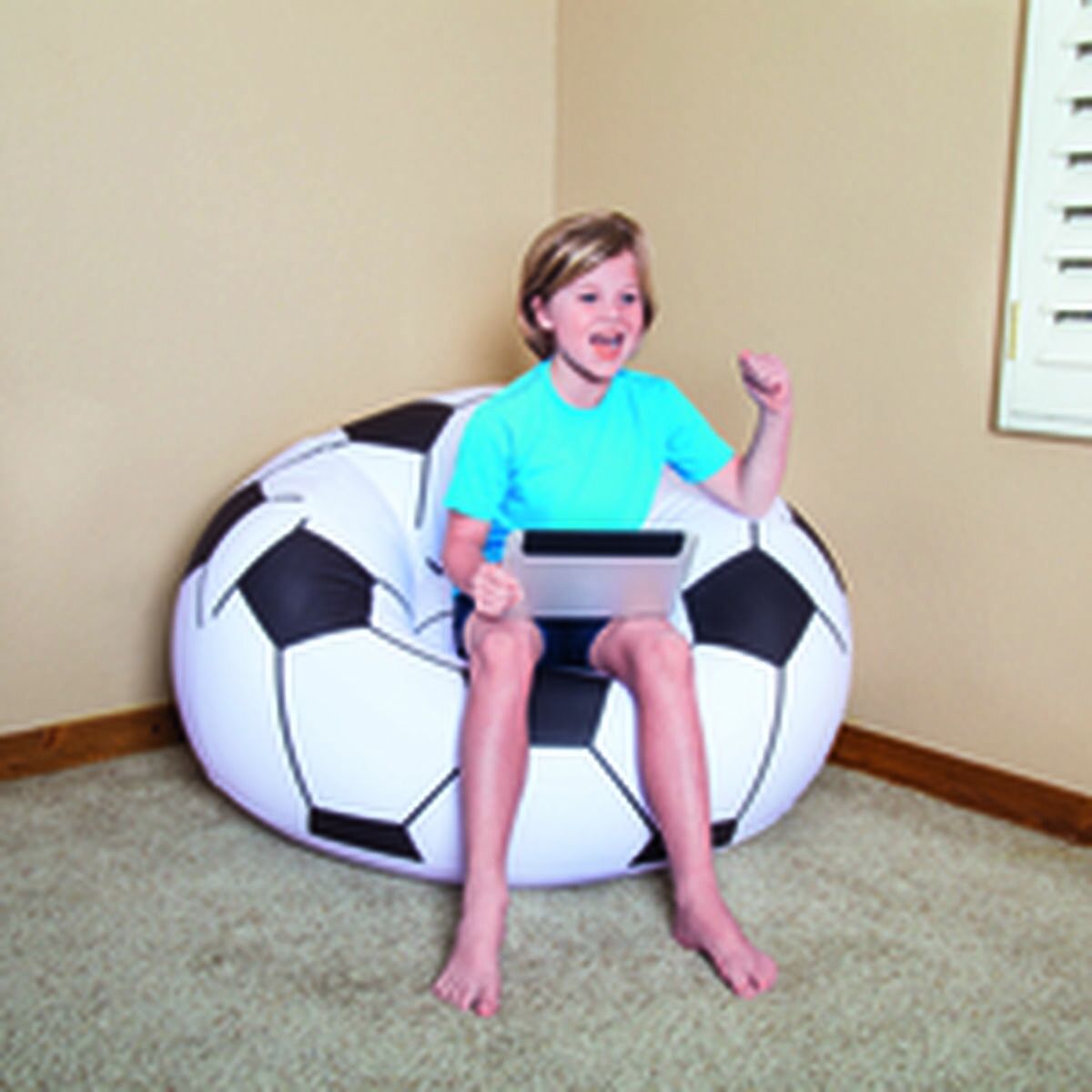 Bestway Sillon Gigante Futbol 114x112x66 cm +6 Años Interior y Jardin 75010