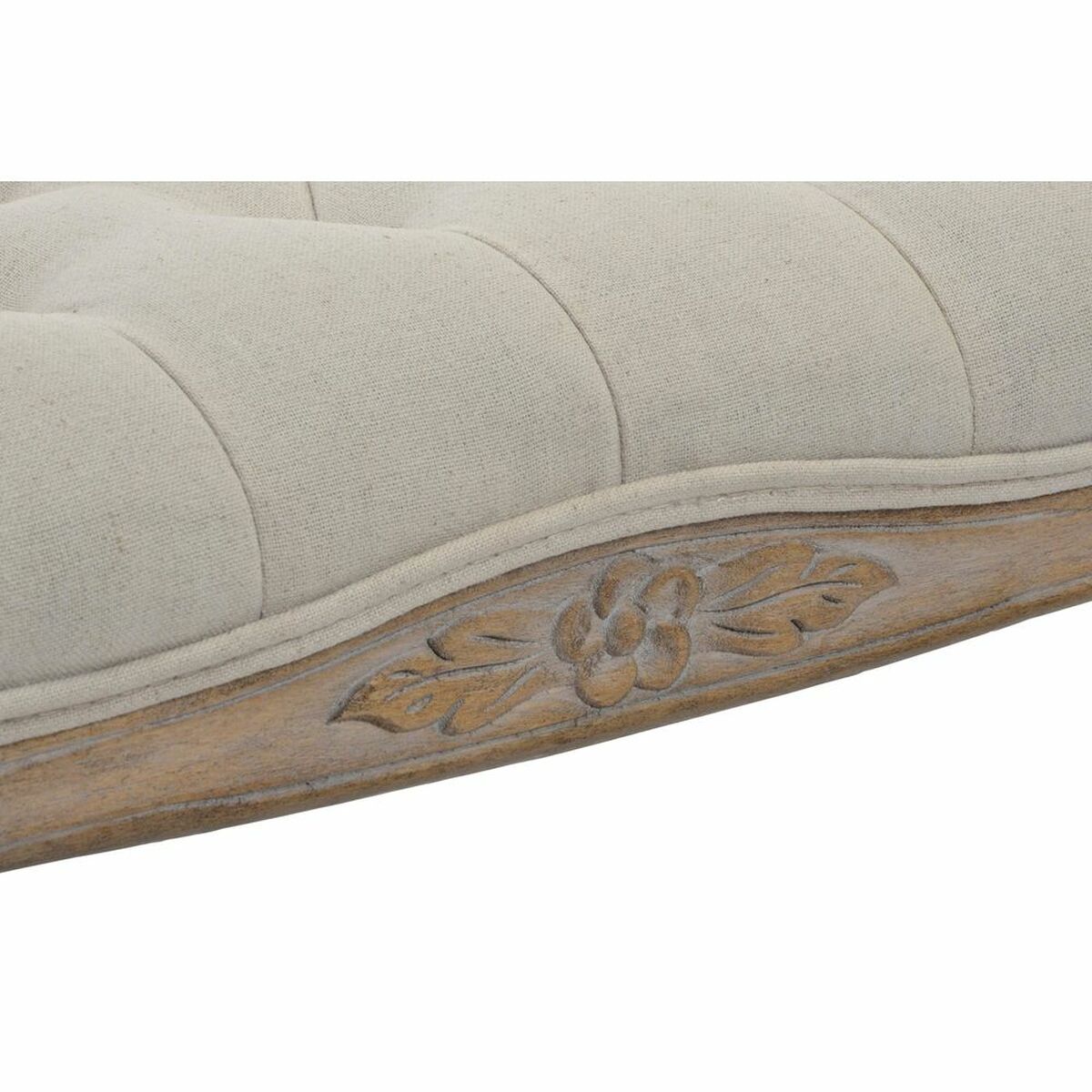 Banqueta DKD Home Decor 110 x 37 x 48 cm Natural Beige Madera Madera de caucho