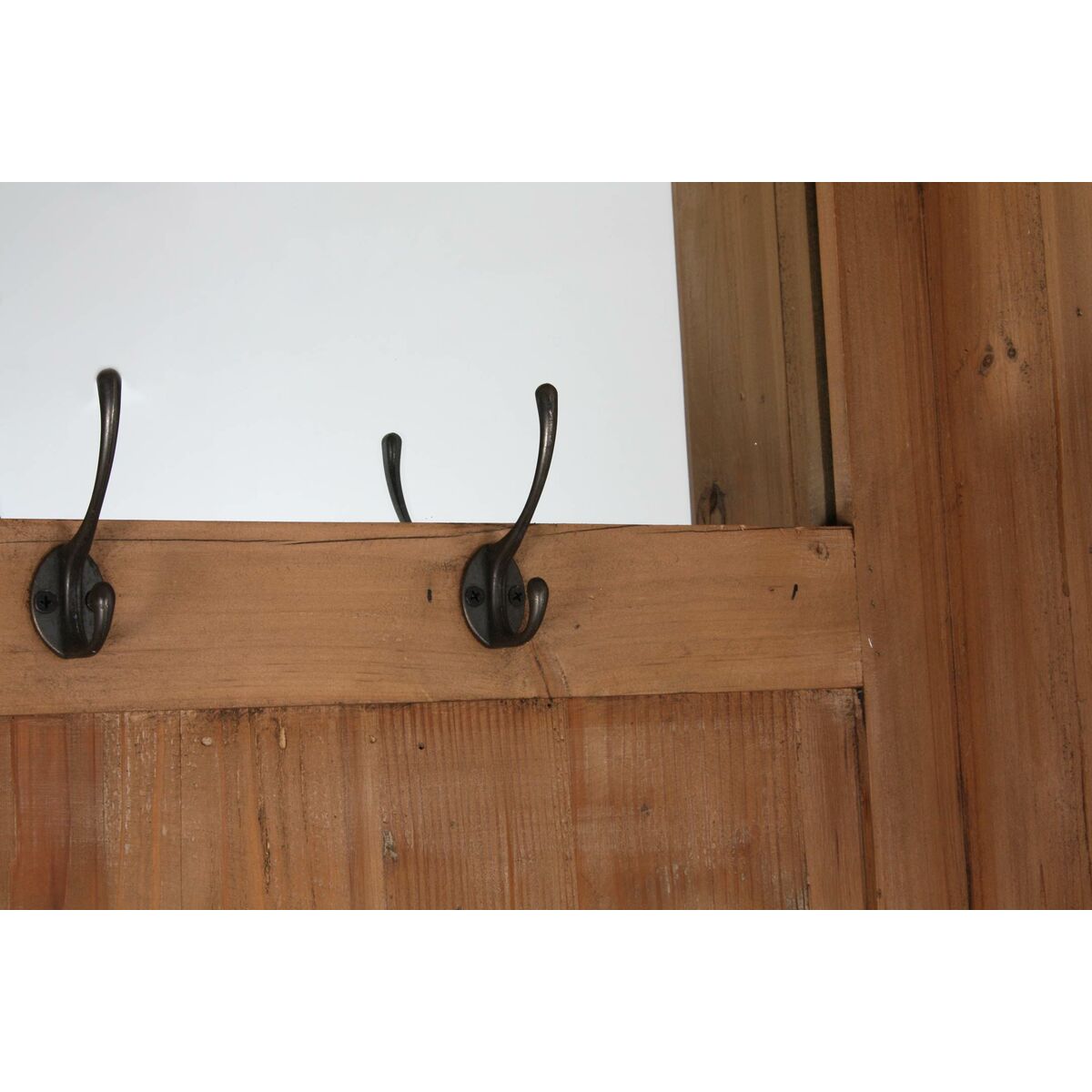 Perchero con Balda DKD Home Decor Marrón Negro Pino Espejo Natural Alpino 124 x 40 x 200 cm