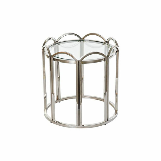 Mesa auxiliar DKD Home Decor Cristal Plateado Metal (55 x 55 x 55 cm)