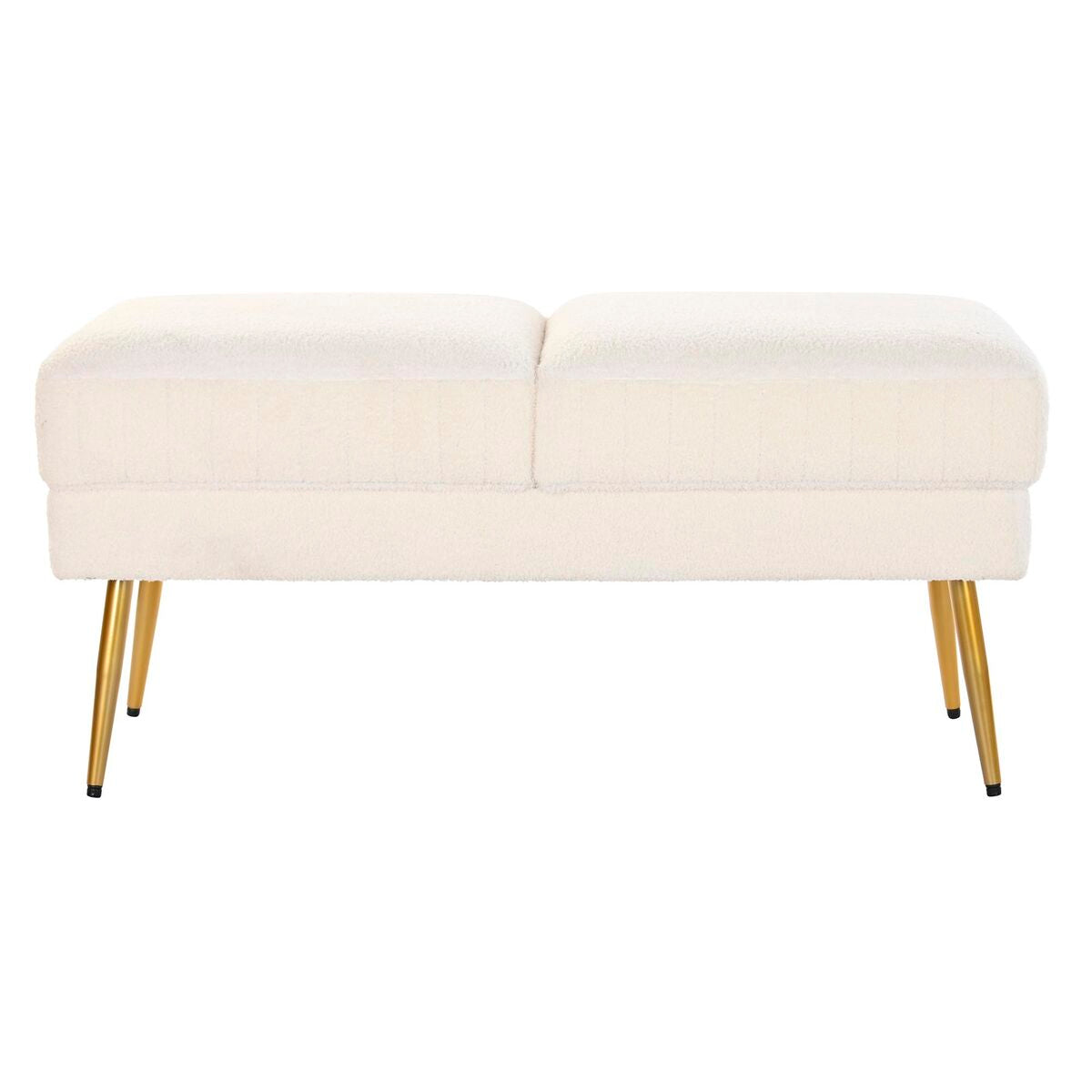 Banqueta DKD Home Decor 106 x 45 x 50 cm Dorado Metal Blanco