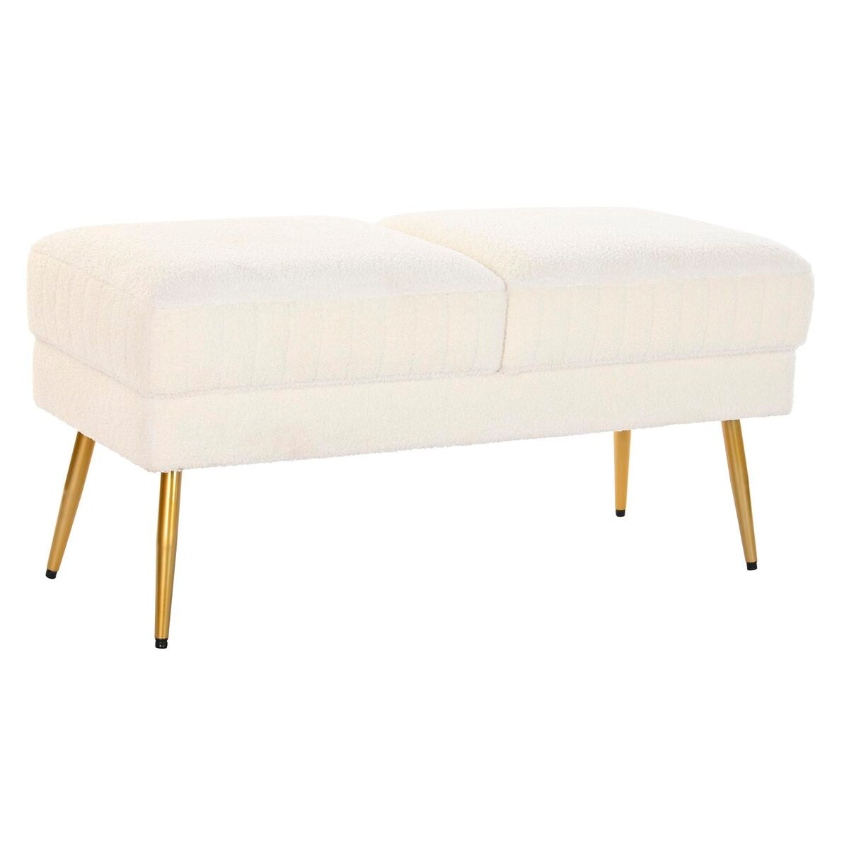 Banqueta DKD Home Decor 106 x 45 x 50 cm Dorado Metal Blanco