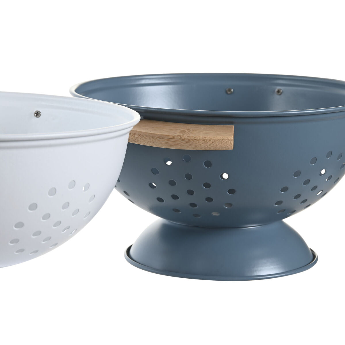 Escurridor DKD Home Decor Azul Blanco Bambú Acero Inoxidable 30 x 24,5 x 14 cm (2 Unidades)