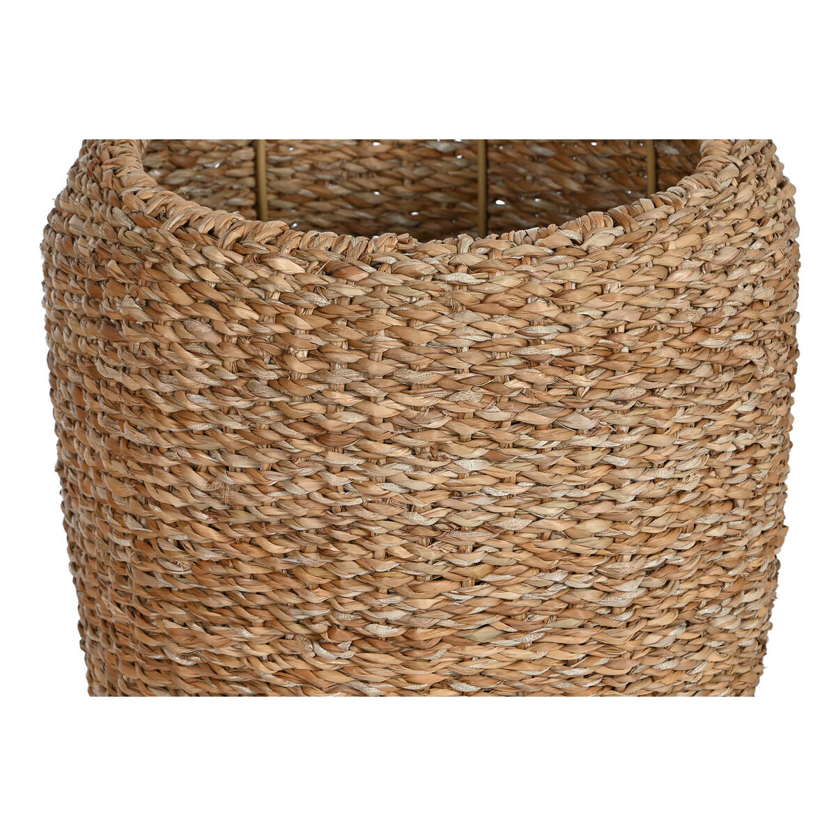 Set de Maceteros Home ESPRIT Natural Metal Fibra natural Bali 43 x 43 x 70 cm (3 Piezas)