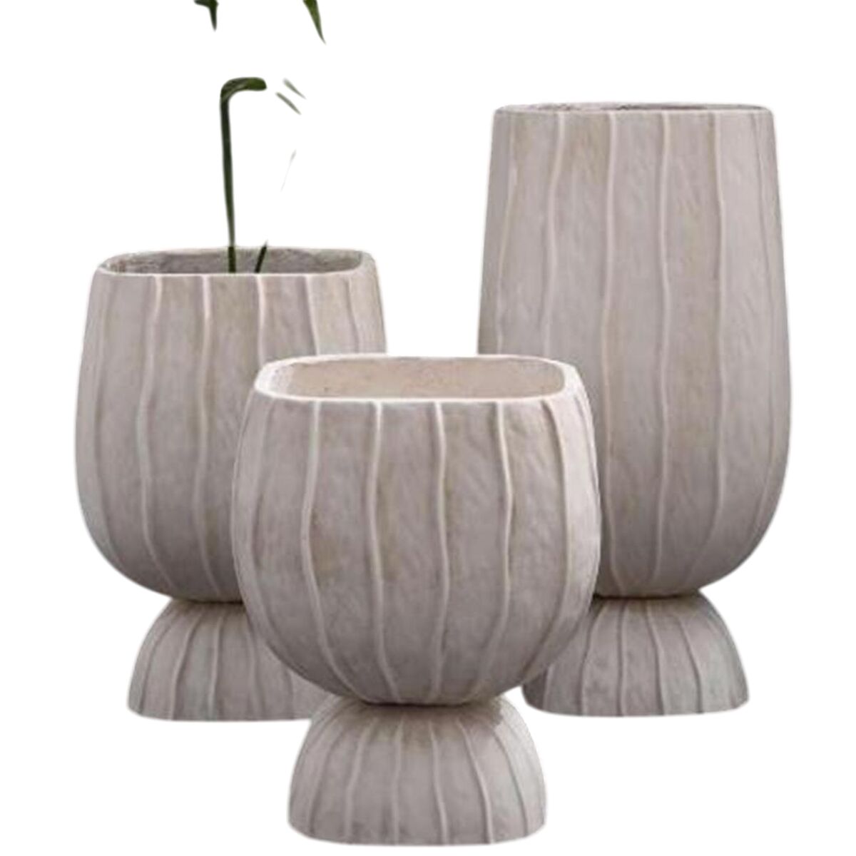 Macetero Home ESPRIT Arcilla Fibra Moderno 35 x 35 x 45 cm