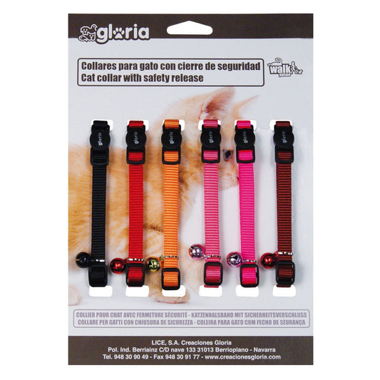 Collar para Gato Gloria Classic Multicolor Liso 6 Unidades