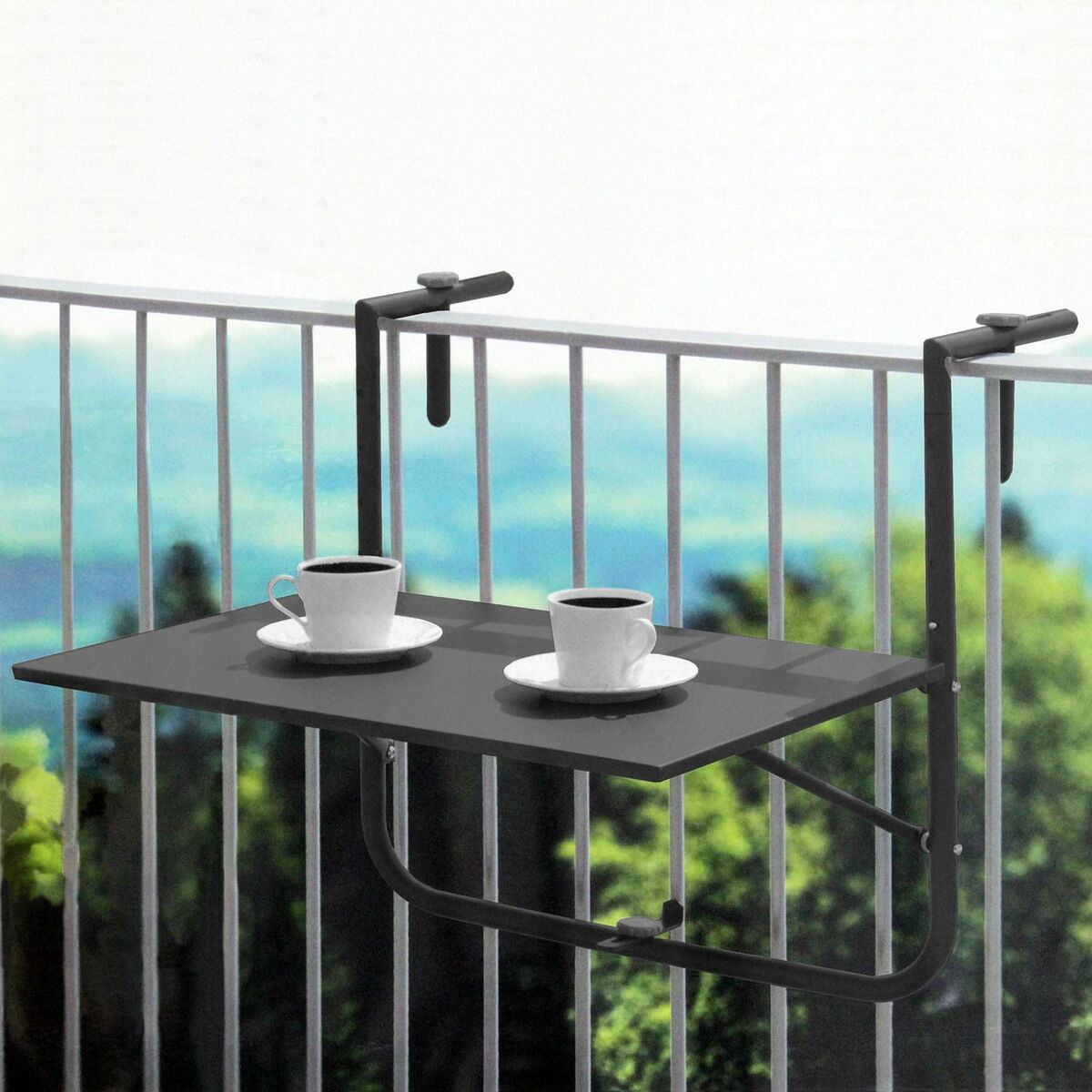 Mesa Plegable Ambiance Gris oscuro (60 x 43 cm)