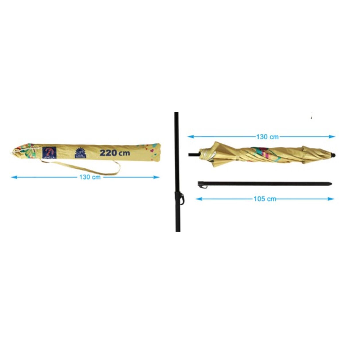 Sombrilla Amarillo 220 cm UPF 50+