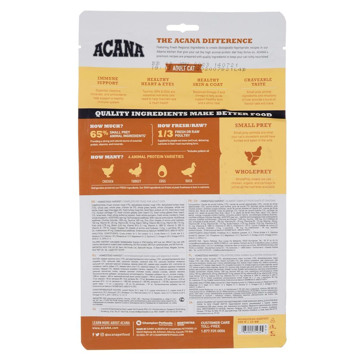 Comida para gato Acana Pollo Pavo Pato 340 g