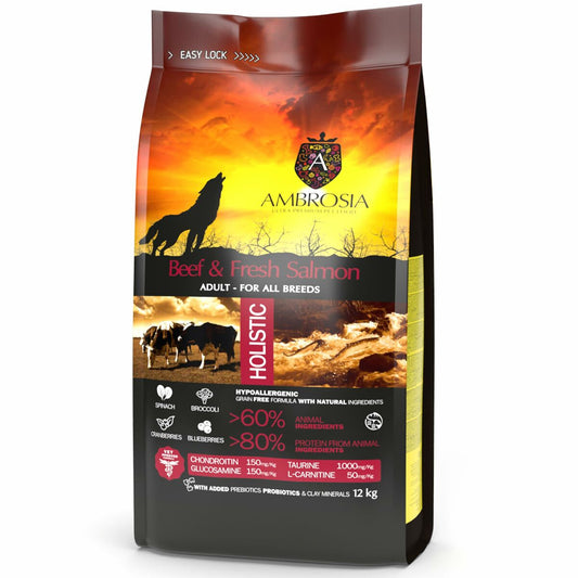 Pienso Ambrosia Wołowina i Świeży Łosoś Adulto Buey Salmón 12,7 KG 12 kg