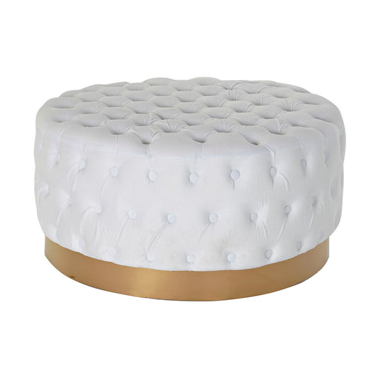 Reposapiés DKD Home Decor Blanco Poliéster Madera MDF (78 x 78 x 40 cm)