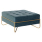 Banqueta DKD Home Decor Espuma Azul Dorado Metal Poliéster Terciopelo Madera MDF (80 x 80 x 42 cm)