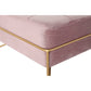Banqueta DKD Home Decor Espuma Rosa Dorado Metal Poliéster Terciopelo Madera MDF (80 x 80 x 42 cm)