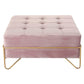 Banqueta DKD Home Decor Espuma Rosa Dorado Metal Poliéster Terciopelo Madera MDF (80 x 80 x 42 cm)
