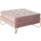 Banqueta DKD Home Decor Espuma Rosa Dorado Metal Poliéster Terciopelo Madera MDF (80 x 80 x 42 cm)