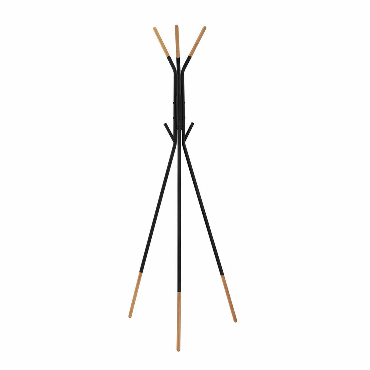Perchero de Pie DKD Home Decor Negro Natural Acero Plástico Loft 65 x 65 x 179 cm