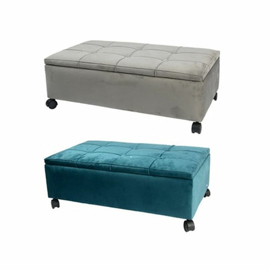 Banqueta DKD Home Decor 70 x 39,5 x 24,5 cm Gris Verde Álamo (2 Unidades)