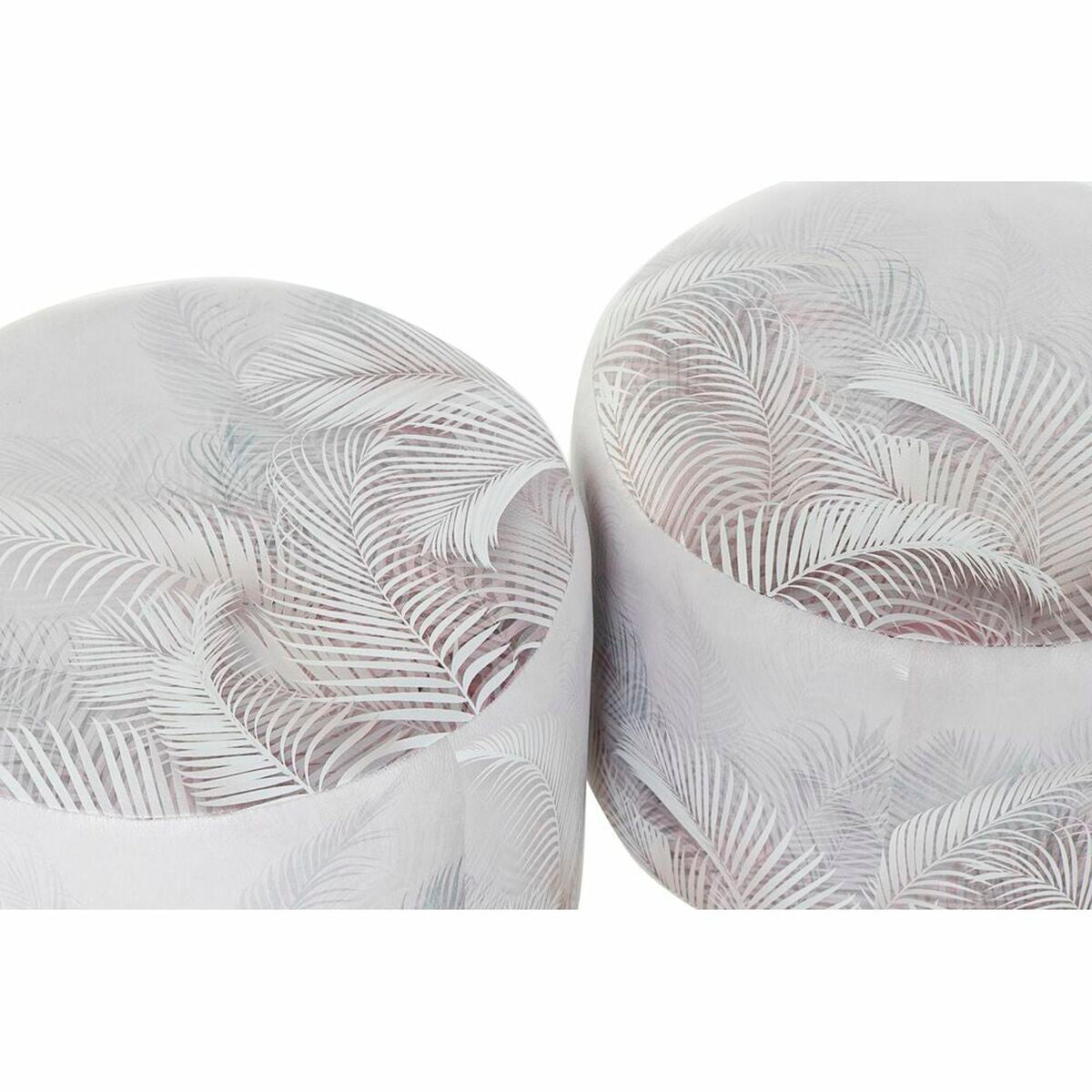 Reposapiés DKD Home Decor Gris PU Pino Tropical (30 x 30 x 30 cm) (2 Unidades) (30 x 30 x 32 cm)