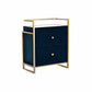 Mesita de Noche DKD Home Decor 60 x 35 x 74 cm Cristal Azul Dorado