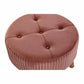 Reposapiés DKD Home Decor Natural Madera Terciopelo Rosa claro (61 x 61 x 38 cm)