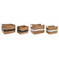 Juego de Cestas DKD Home Decor Blanco Negro Natural Blanco/Negro Poliuretano Madera Metal Fibra natural Colonial 30 x 40 cm 32 x
