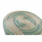 Reposapiés DKD Home Decor Natural Turquesa Blanco Ratán Tropical Hierba marina (41 x 41 x 42 cm)