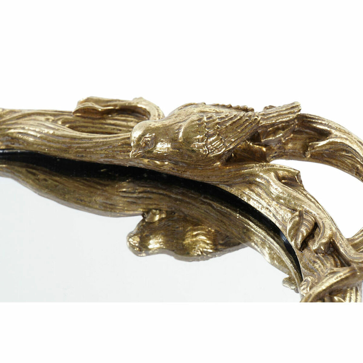 Bandeja DKD Home Decor Espejo Dorado Resina Pájaros (45 x 27 x 3,7 cm)