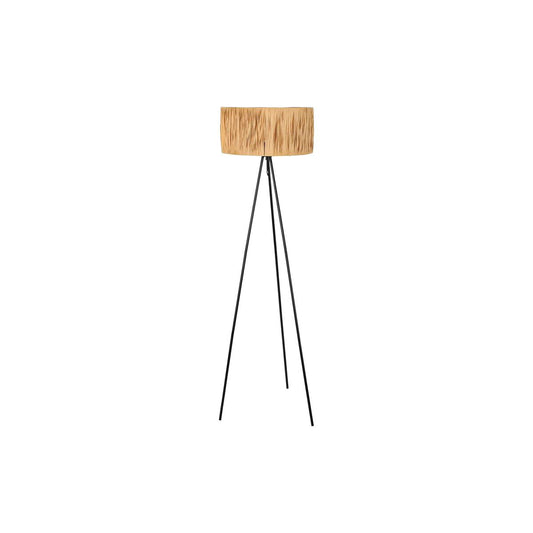 Lámpara de Pie DKD Home Decor Marrón Negro Metal Rafia 50 W 220 V 56 x 46 x 140 cm