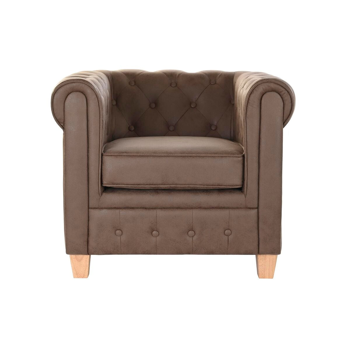 Sillón DKD Home Decor 80 x 80 x 70 cm Madera Marrón oscuro