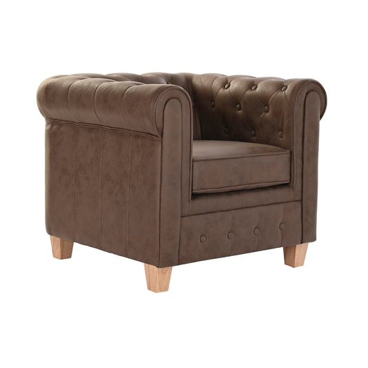 Sillón DKD Home Decor 80 x 80 x 70 cm Madera Marrón oscuro