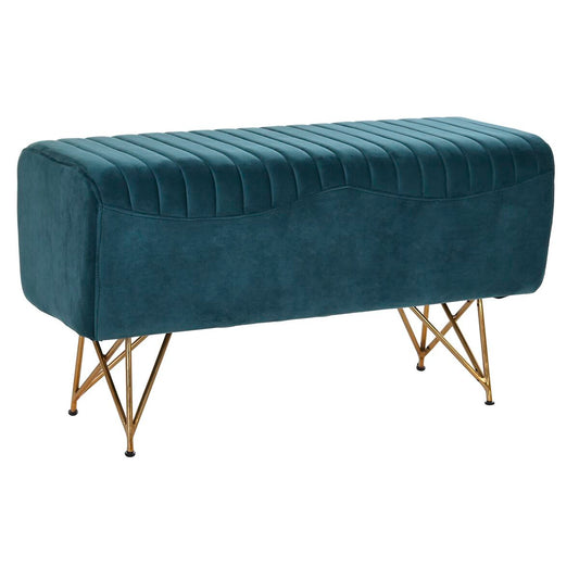Banqueta DKD Home Decor 90 x 31 x 47 cm Metal Turquesa