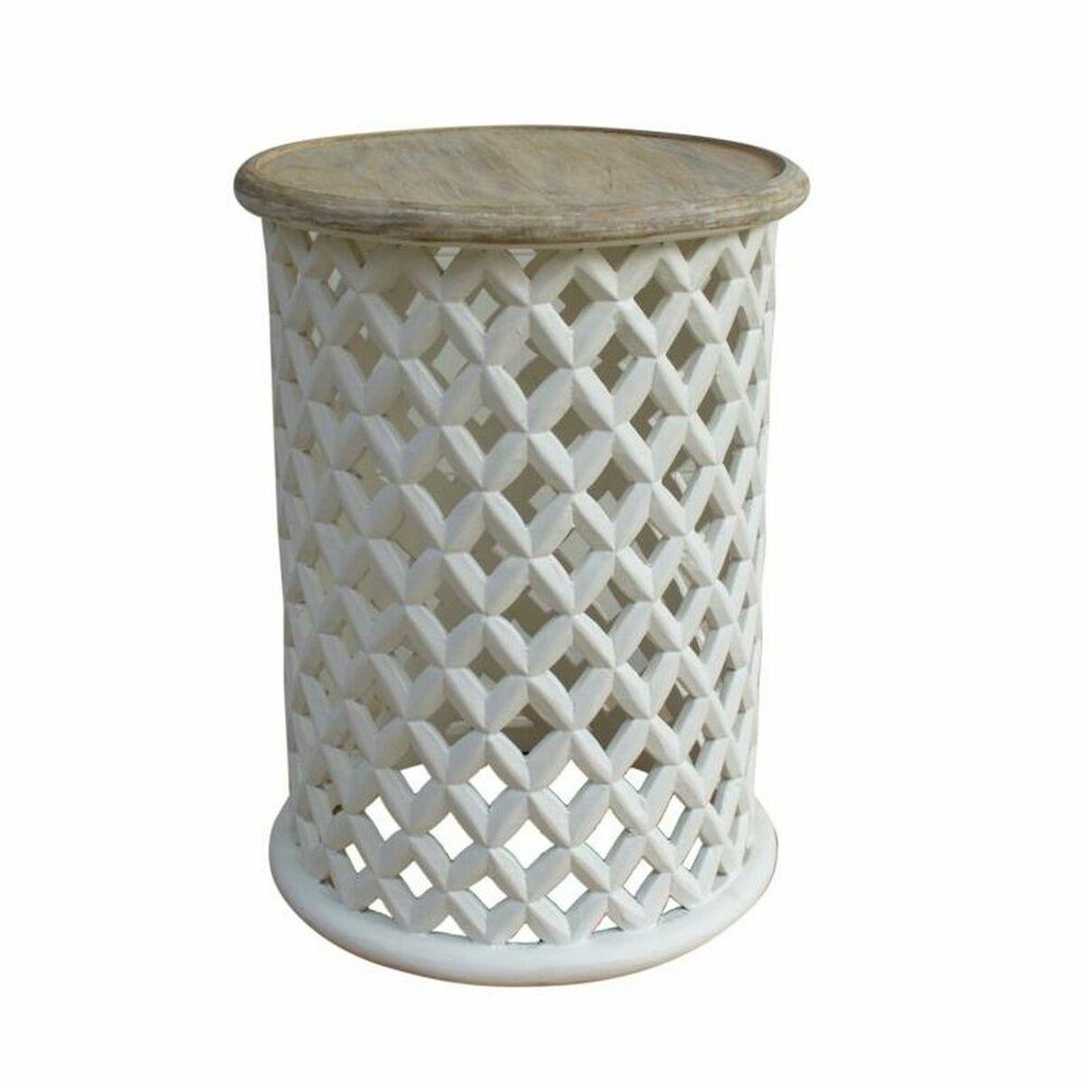 Mesa auxiliar DKD Home Decor Blanco Natural Madera de mango 45 x 45 x 62 cm