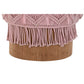 Reposapiés DKD Home Decor 43 x 43 x 51 cm Madera Marrón Rosa claro Macramé Boho