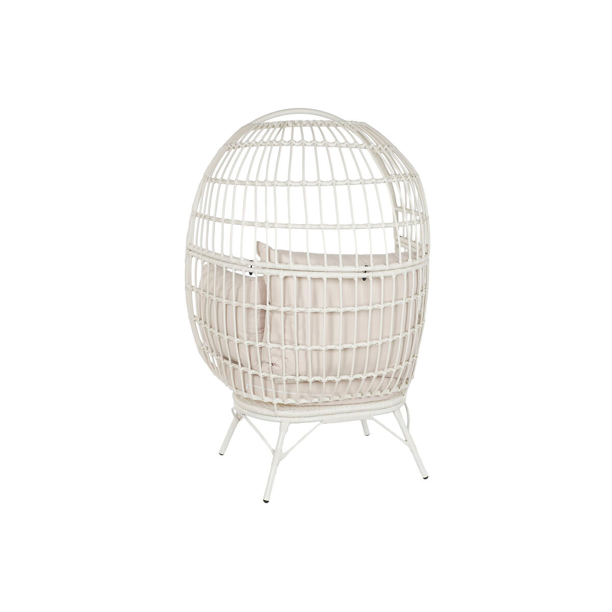 Sillón de jardín DKD Home Decor Blanco Metal ratán sintético 99 x 71 x 147 cm