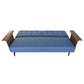 Sofá Cama DKD Home Decor Negro Azul Metal Marrón Poliéster Madera de eucalipto (203 x 87 x 81 cm)