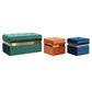 Banqueta DKD Home Decor Azul Verde Naranja Dorado Madera MDF 93 x 47 x 45 cm (3 Unidades)