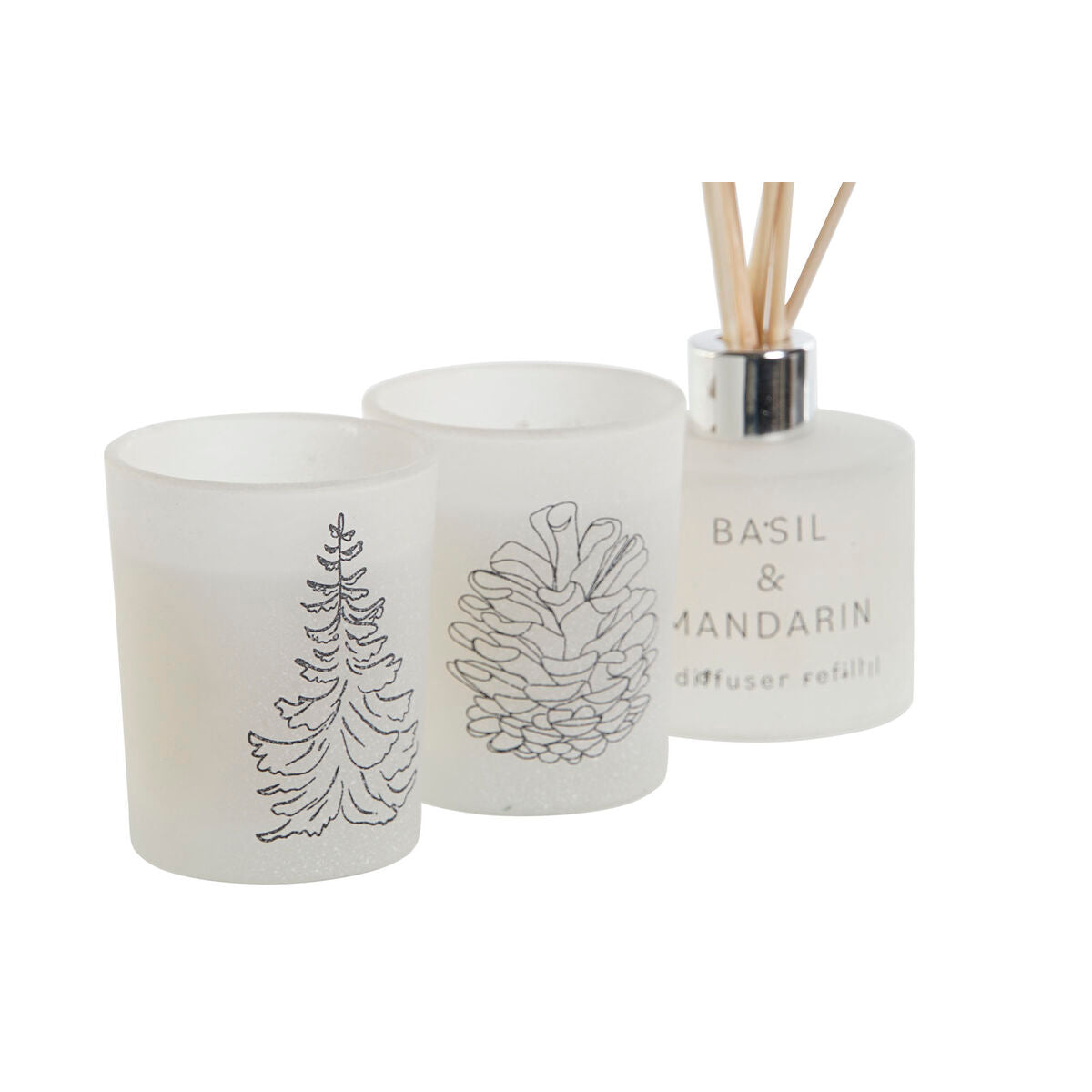 Velas DKD Home Decor Blanco Navidad 5 x 5 x 6 cm