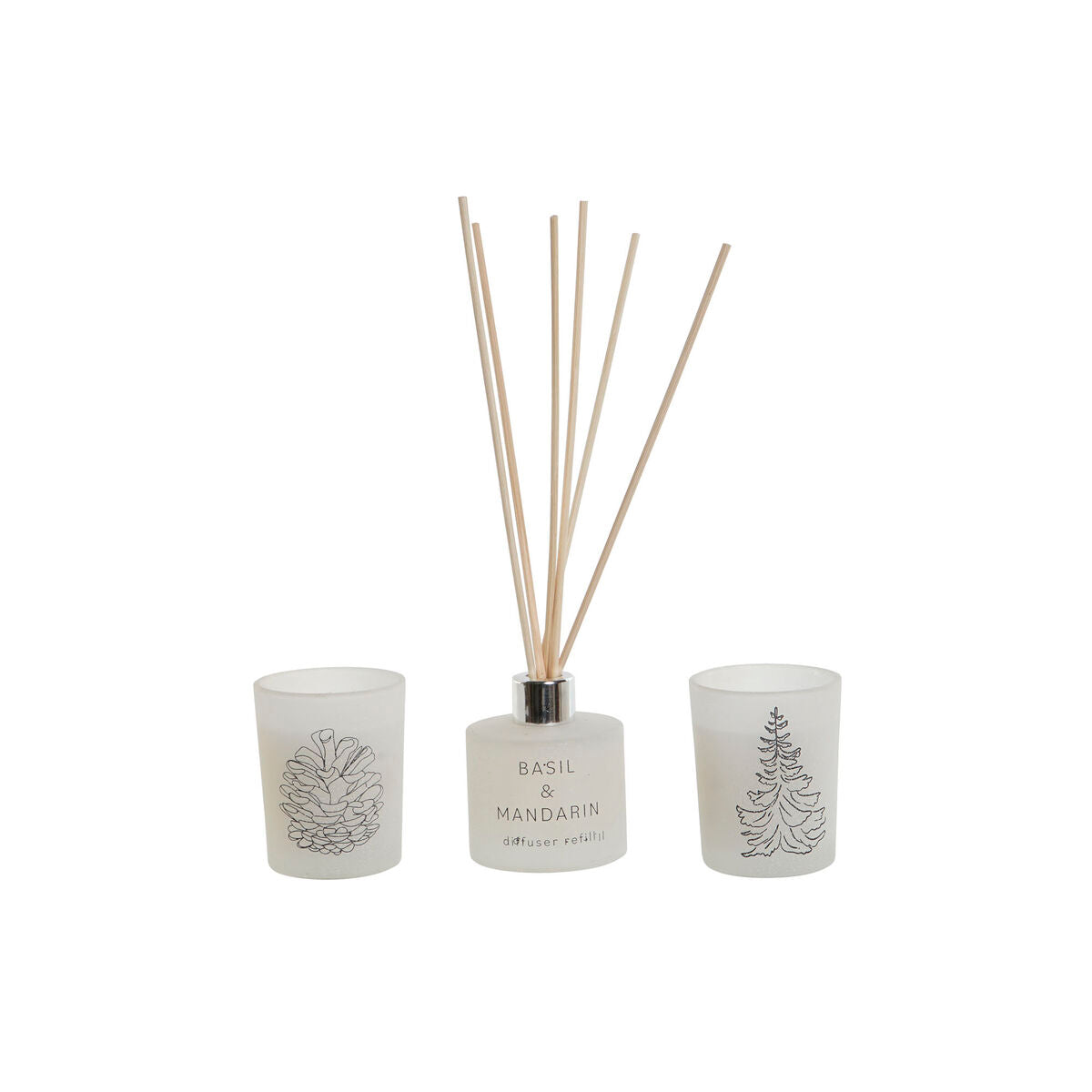 Velas DKD Home Decor Blanco Navidad 5 x 5 x 6 cm