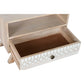 Mesita de Noche DKD Home Decor Blanco Natural Madera de mango 55 x 35 x 45 cm