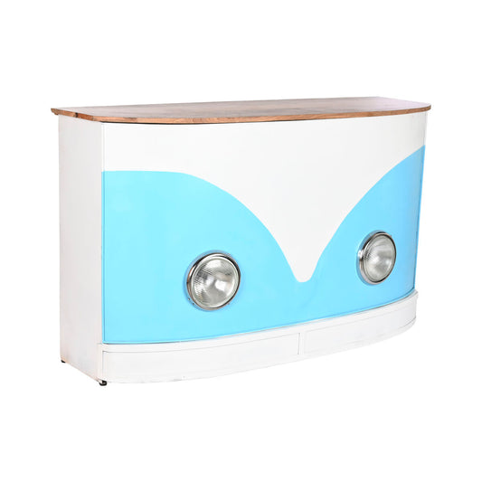 Mueble bar Home ESPRIT Blanco Marrón Turquesa 157 x 52 x 90 cm