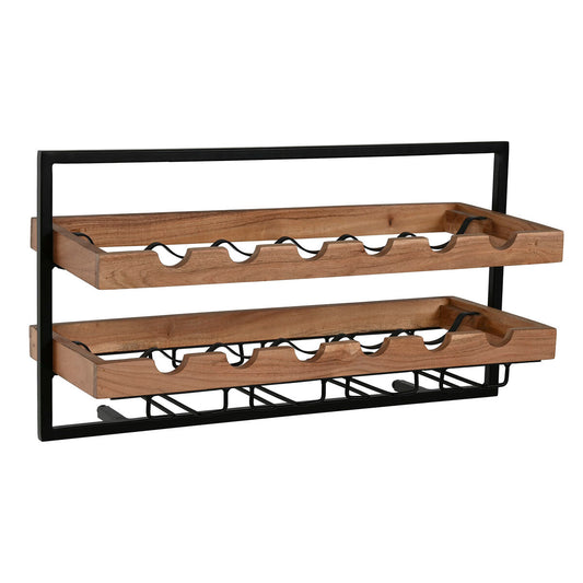 Botellero Home ESPRIT Negro Natural 65 x 25 x 35 cm