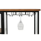Botellero Home ESPRIT Negro Natural Madera Metal Cristal 102 x 32 x 60 cm