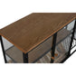 Botellero Home ESPRIT Negro Natural Madera Metal Cristal 102 x 32 x 60 cm
