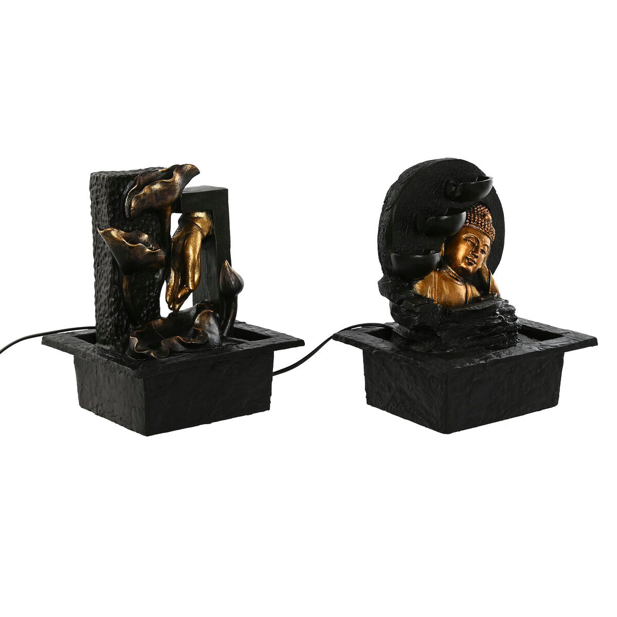 Fuente de Jardín Home ESPRIT Resina Buda Oriental 21 x 19 x 27 cm (2 Unidades)