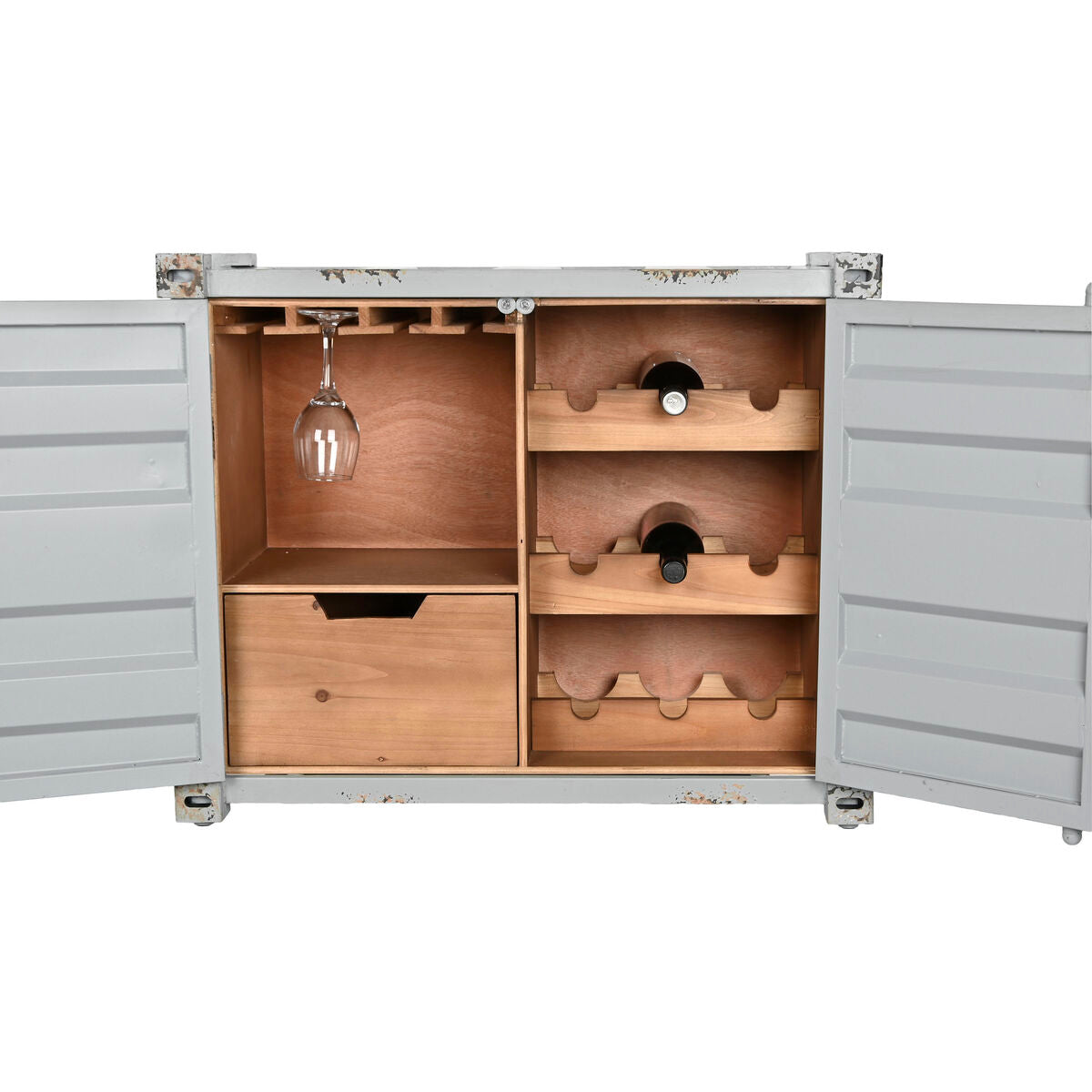 Botellero Home ESPRIT Gris Azul cielo 77 x 41 x 64 cm