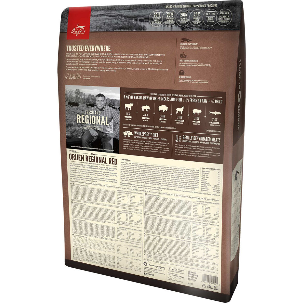 Pienso Orijen Regional Red Adulto Ternera Cordero Cerdo 11,4 Kg - Imagen 5