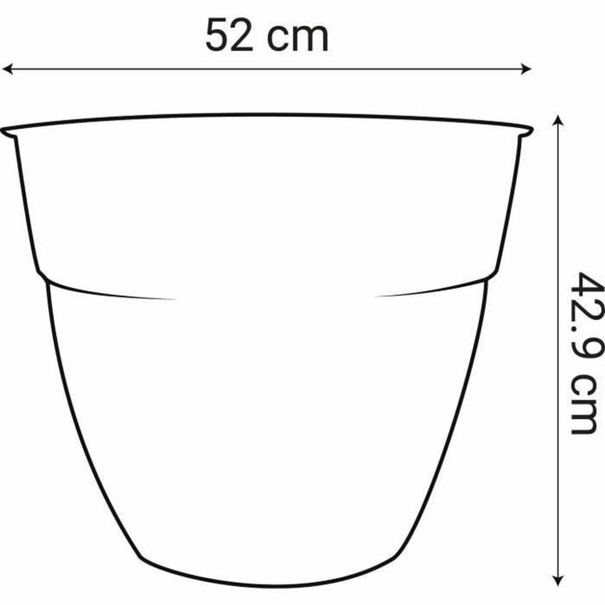 Maceta EDA Gris Ø 52 cm Gris oscuro Plástico Redondo Moderno - Imagen 3