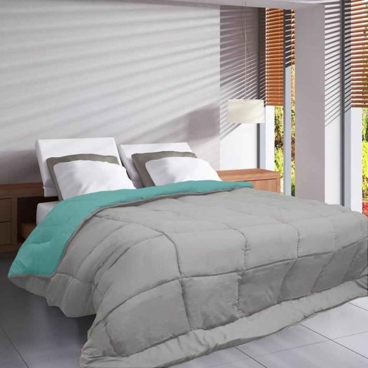 Relleno Nórdico Poyet  Motte Azul Gris 200 g/m² 220 x 240 cm - Imagen 3