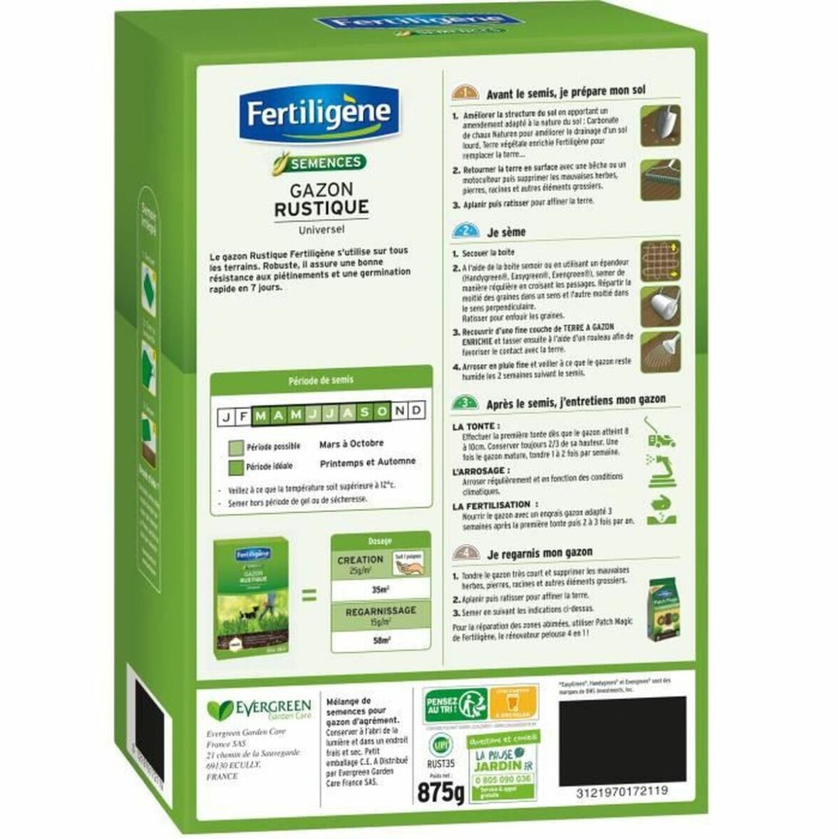 Semillas Fertiligène Rustic Césped Universal 875 g 35 m² - Imagen 3